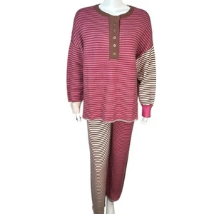 Peach Love California Sweater Lounge Set Womens Size Small Oversized Artsy Knit - Picture 1 of 15