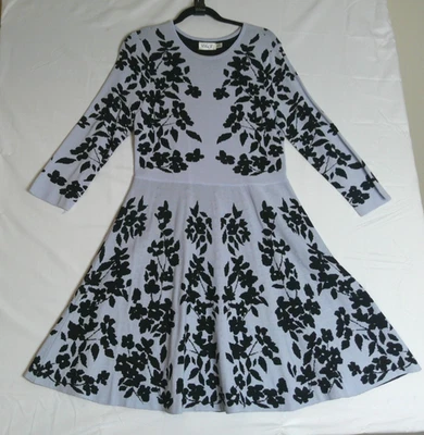 Eliza J Womens Large Sweater Dress Black Blue Floral Party Going Out Career Boho - Image 1 of 4