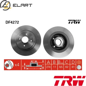 2x BRAKE DISC DF4272 FOR RENAULT SCÉNIC/VAN/MPV Megane/Kombi/van MEGANE/Scénic - Picture 1 of 18