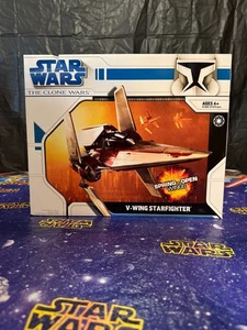 STAR WARS - HASBRO CLONE WARS V-WING STARFIGHTER SELLADO, ¡TOTALMENTE NUEVO! RARO Y BONITO! - Imagen 1 de 7