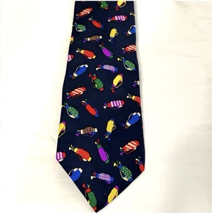 Vintage Alyn Neckwear Necktie Tie Well Dressed Bags Golf Theme 1993 Stamford CT - Picture 1 of 5