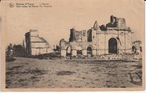 Postal de colección Primera Guerra Mundial Las Ruinas del Hospital Ypres con franqueo - Imagen 1 de 2