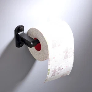Soporte de papel higiénico negro mate de aleación de aluminio estante de almacenamiento de papel para baño - Imagen 1 de 11