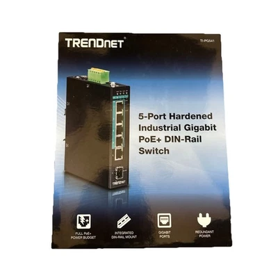 TRENDnet TI-PG541 6 Ports Hardened Industrial Gigabit Managed DIN-Rail Switch - Image 1 of 2