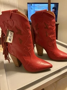 Dingo Red Lady's Night Womens Boots DI911-RED 8.5, Black New In Box - Picture 1 of 12
