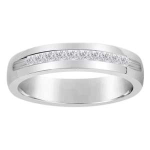 Coltivato in laboratorio 0,2 carati - Fascia di fidanzamento canale diamante promessa CVD oro 14K - Foto 1 di 4