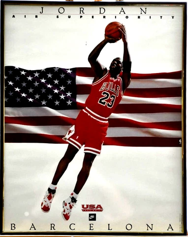 Michael Jordan Framed Poster 1992 Nike NBA Dream Team Air Superiority USA Cover