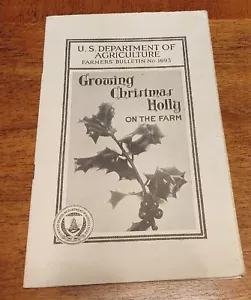 1932 Dept of Agriculture how to grow Growing Christmas Holly Trees on the Farm - Imagen 1 de 3