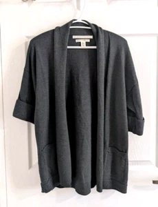 Max Studio Women's Open Front Cardigan - 100% Extrafine Merino Wool - Size L - Picture 1 of 11