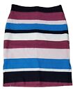 Ann Taylor Loft Pencil Career Skirt Womens 2P Bold Multicolor Striped 26" Waist