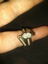 Size 5 14k Gold Diamond Ring 5.9 Grams wedding engagement band