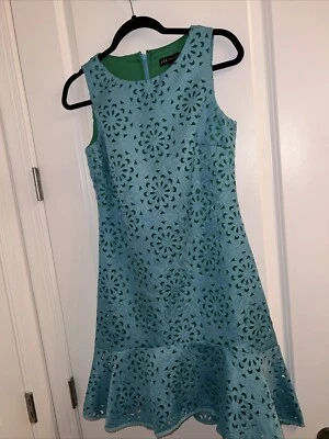 Vestido Jax Fit & Flare Sin Mangas Azul Turquesa Forrado Talla 4 Foto 1 de 4