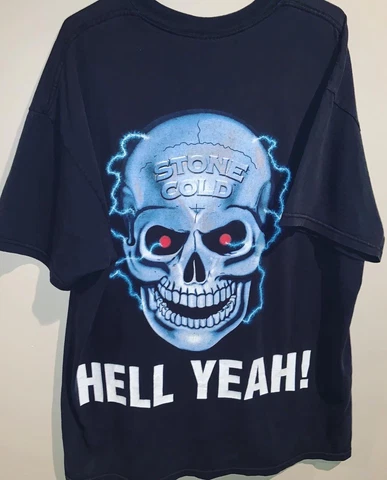 Men’s Vintage STONE COLD Steve Austin Skull Tee Size XL/2XL T-Shirt VERY RARE Cover