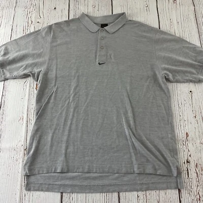 Vintage Nike Center Check Short Sleeve Button Front Polo Shirt Men's XL Gray - Image 1 of 4