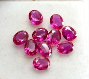 Lote de piedras preciosas corte ovalado rubí birmano calibrado natural certificado 5x4 mm - Imagen 1 de 8