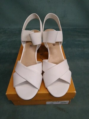 UNISA Women's White Open Toe  Shoe Size 11M chunk heel 3.5" NIB slingback - Image 1 of 4