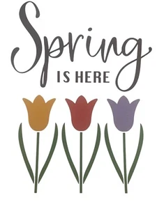 Spring Is Here With Tulips Framable Sign Springtime Decor 8.5” X 11” NO Frame - Picture 1 of 1