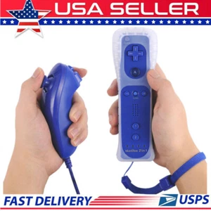 Blue Bluit-in Motion Remote and Nunchuck Controller for Nintendo Wii & Wii U - Picture 1 of 12