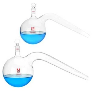 au 125ml-1000ml Borosilicate Glass Retort with Stopper Chemistry Lab Glassware - Picture 1 of 17