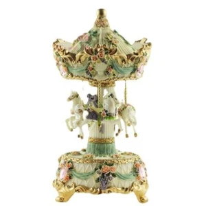 Carousel Music Box Resin Figurine Home Decor Desk Gift Birthday Table - Picture 1 of 6