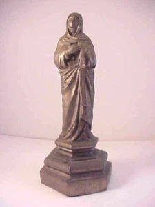 Antike schwere Metall Figur Unserer Lieben Frau von Lourdes oder Maria religiös Unikat Optik - Bild 1 von 11