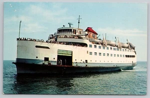 Martha's Vineyard MA, 1966 Old SS Nantucket Steamer Ferry Boat Cape Cod Postcard - Picture 1 of 2