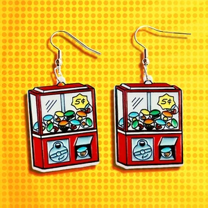 Retro Candy Dispensing Machine dangle earrings - Picture 1 of 2