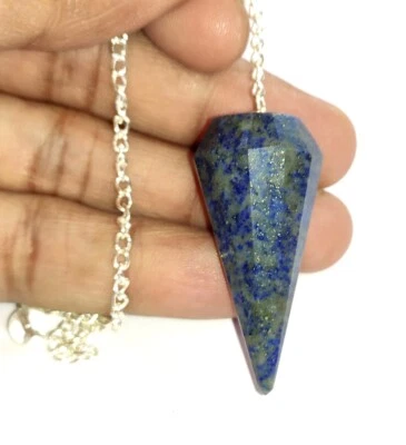 Lapis lazuli 12 faceted healing metaphysical Reiki chakra crystal pendulum aura - Image 1 of 3