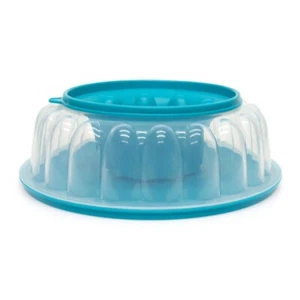 Tupperware Jel Ring Jel-Ring Jello Ice Mold 6 Cup / 1.5 L - Teal Blue New! - Picture 1 of 2