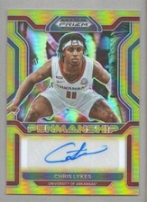 2022-23 Prizm Draft Picks College Penmanship Gold #CP-CLY Chris Lykes Auto 06/10
