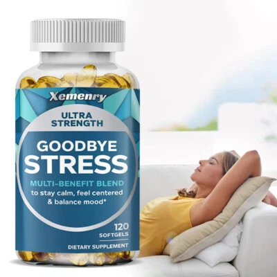 XEMENRY Cápsulas Goodbye Stress - con L-teanina, Ashwagandha - Aliviar el estrés y la ansiedad