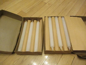 Vtg 2 Boxes 1961 Penn Wax Works, Inc. 9" White Candles (1 New, 1 Half Bx) - Picture 1 of 7