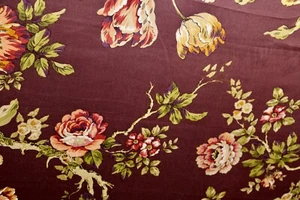 Fabric Remnant: Covington 5th Ave Floral Multi Color on Cotton Sateen Preshrunk - Picture 1 of 6