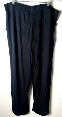 Jessica London Women's PullOn Slacks Black Wide Leg Size 26/28 Elastic Tie Front - Image 1 of 4