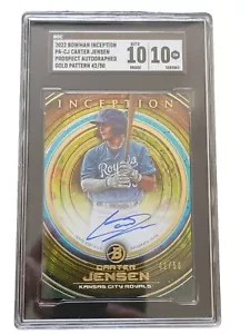 Carter Jensen 2022 Bowman Inception SGC 10/10 GM Goldfolie Autogramm 42/50 PA-CJ - Bild 1 von 10
