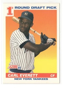 CARL EVERETT 1991 Score #386 New York Yankees Rookie Baseball Card -NRMT - Picture 1 of 2