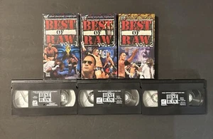 VHS WWF WWE Best Of Raw Vol. 1 2 3 Wrestling Tape 2001 Lot The Rock Stone Cold - Picture 1 of 4