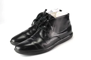 Calvin Klein Gr.44 Herren Hablschuhe Schnürschuhe Boots Leder Schwarz G 518 - Bild 1 von 5