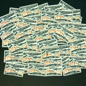 Postage Stamps For Crafting: 1958 3c Geophysical Year; Orange/Black; 50 Pieces - Picture 1 of 1