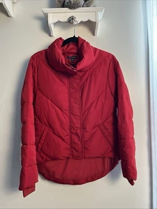 Universal Standard rote gefütterte Jacke Größe 4 XS = Größe 0 Reißverschluss Druckknöpfe Winter kuschelig - Bild 1 von 9