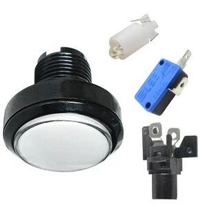 Arcade 45mm Round Push Buttons Illumilated 12V LED Light With Microswitch - Picture 1 of 26