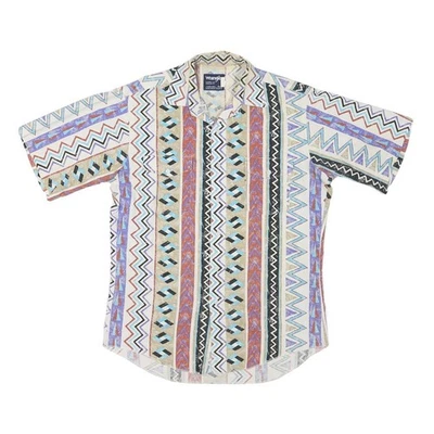 Camisa WRANGLER Para Hombres Blanca y Estampada Estampado Geométrico XL Informal Mezcla de Algodón Foto 1 de 4