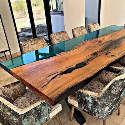 Custom Resin Epoxy Dining and Coffee Table, Office Table Custom Table - Image 1 of 4