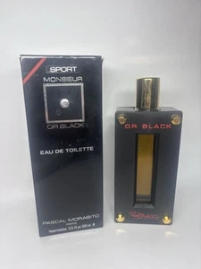 Vintage Pascal Morabito Eau De Toilette Sport Monsieur Or Black Paris 3.3oz - Picture 1 of 6