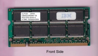PORTATIL 512MB PC-2100S DDR-266 ELPIDA EBD52UC8AARA-7B IBM 10K0032 Stick DDR1 Foto 1 de 3