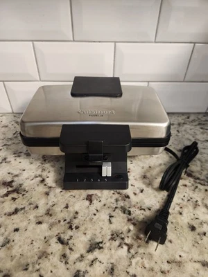 Cuisinart 4" Pizzelle Maker Press aço inoxidável antiaderente WM-PZ2 EUC - Usado. - Imagem 1 de 4