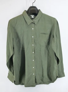 L.L. Bean Shirt Mens XL Green Linen Career Casual Button Up - Picture 1 of 7