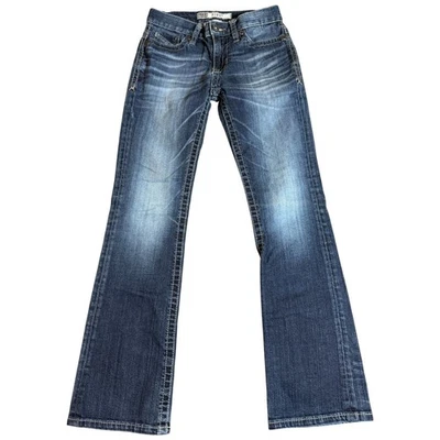 Buckle BKE Aiden Men's 27R Distressed Bootleg 27x30 Dark Blue Wash Jeans Cowboy - Image 1 of 4