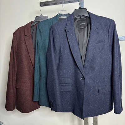 Banana Republic Blazer Jacket Herringbone Tweed Hacking Business Women Size 14 - Image 1 of 4