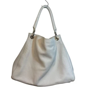 Mark & Graham Blanco Plata Cuero Hobo Bolso de Hombro Cápsula Minimalismo - Imagen 1 de 14